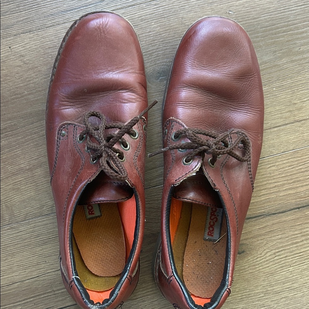 Rockport Vintage Brown Leather Lace-Up Casual Shoes !! Size 10